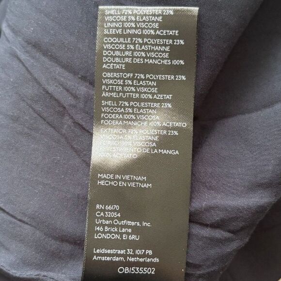 NWT By Anthropologie Tie Waist Blazer Mini Dress Black Cutout Corpcore Size 16‎ - Picture 6 of 6